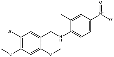 N-(5-bromo-2,4-dimethoxybenzyl)-2-methyl-4-nitroaniline Struktur