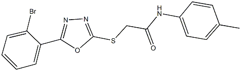 2-{[5-(2-bromophenyl)-1,3,4-oxadiazol-2-yl]sulfanyl}-N-(4-methylphenyl)acetamide Struktur