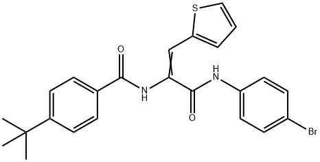 N-[1-[(4-bromoanilino)carbonyl]-2-(2-thienyl)vinyl]-4-tert-butylbenzamide Struktur