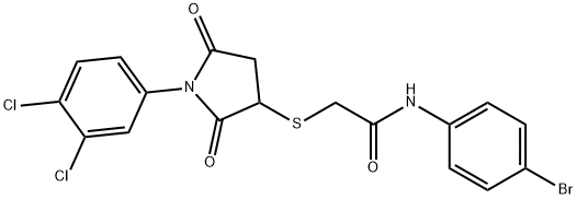 N-(4-bromophenyl)-2-{[1-(3,4-dichlorophenyl)-2,5-dioxopyrrolidin-3-yl]sulfanyl}acetamide Struktur