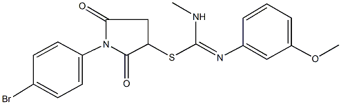 1-(4-bromophenyl)-2,5-dioxo-3-pyrrolidinyl N'-(3-methoxyphenyl)-N-methylimidothiocarbamate Struktur