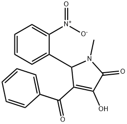 4-benzoyl-3-hydroxy-5-{2-nitrophenyl}-1-methyl-1,5-dihydro-2H-pyrrol-2-one Struktur