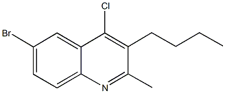 6-bromo-3-butyl-4-chloro-2-methylquinoline Struktur