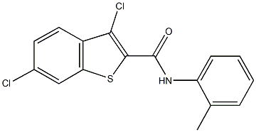 3,6-dichloro-N-(2-methylphenyl)-1-benzothiophene-2-carboxamide Struktur