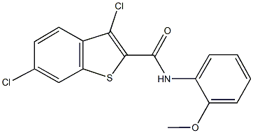 3,6-dichloro-N-(2-methoxyphenyl)-1-benzothiophene-2-carboxamide Struktur