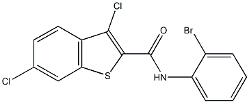 N-(2-bromophenyl)-3,6-dichloro-1-benzothiophene-2-carboxamide Struktur