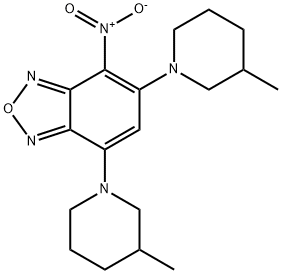 4-nitro-5,7-bis(3-methyl-1-piperidinyl)-2,1,3-benzoxadiazole Struktur