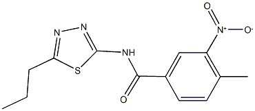 3-nitro-4-methyl-N-(5-propyl-1,3,4-thiadiazol-2-yl)benzamide Struktur