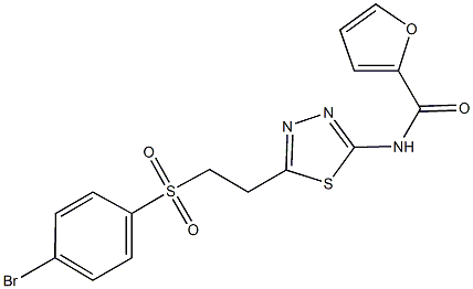 N-(5-{2-[(4-bromophenyl)sulfonyl]ethyl}-1,3,4-thiadiazol-2-yl)-2-furamide Struktur