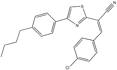 2-[4-(4-butylphenyl)-1,3-thiazol-2-yl]-3-(4-chlorophenyl)acrylonitrile Structure