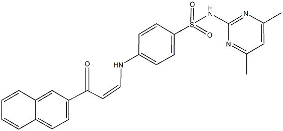 N-(4,6-dimethyl-2-pyrimidinyl)-4-{[3-(2-naphthyl)-3-oxo-1-propenyl]amino}benzenesulfonamide Struktur