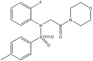 N-(2-fluorophenyl)-4-methyl-N-[2-(4-morpholinyl)-2-oxoethyl]benzenesulfonamide Struktur