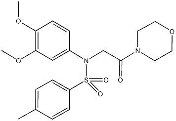 N-(3,4-dimethoxyphenyl)-4-methyl-N-[2-(4-morpholinyl)-2-oxoethyl]benzenesulfonamide Struktur