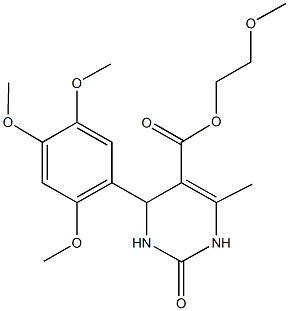 2-methoxyethyl 6-methyl-2-oxo-4-(2,4,5-trimethoxyphenyl)-1,2,3,4-tetrahydropyrimidine-5-carboxylate Struktur