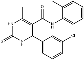 4-(3-chlorophenyl)-6-methyl-N-(2-methylphenyl)-2-thioxo-1,2,3,4-tetrahydro-5-pyrimidinecarboxamide Struktur