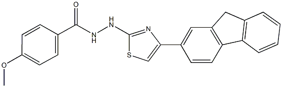 N'-[4-(9H-fluoren-2-yl)-1,3-thiazol-2-yl]-4-methoxybenzohydrazide Struktur