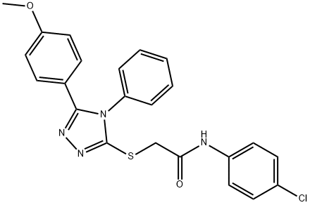 N-(4-chlorophenyl)-2-{[5-(4-methoxyphenyl)-4-phenyl-4H-1,2,4-triazol-3-yl]sulfanyl}acetamide Struktur