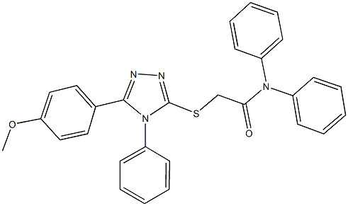 2-{[5-(4-methoxyphenyl)-4-phenyl-4H-1,2,4-triazol-3-yl]sulfanyl}-N,N-diphenylacetamide Struktur