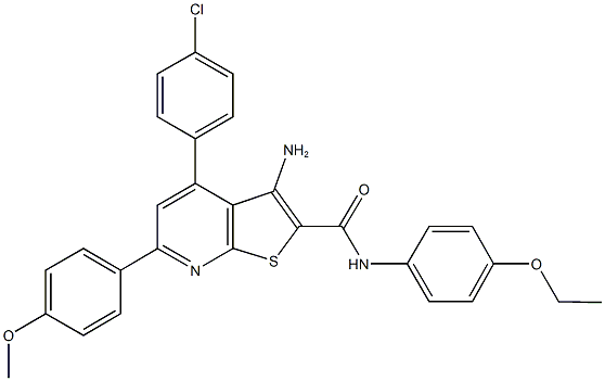 3-amino-4-(4-chlorophenyl)-N-(4-ethoxyphenyl)-6-(4-methoxyphenyl)thieno[2,3-b]pyridine-2-carboxamide Struktur