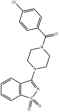 3-{4-[(4-chlorophenyl)carbonyl]piperazin-1-yl}-1,2-benzisothiazole 1,1-dioxide Struktur