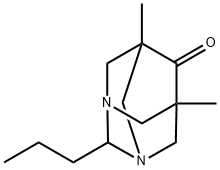 5,7-dimethyl-2-propyl-1,3-diazatricyclo[3.3.1.1~3,7~]decan-6-one Struktur