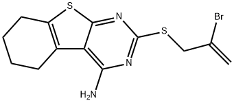 2-[(2-bromo-2-propenyl)sulfanyl]-5,6,7,8-tetrahydro[1]benzothieno[2,3-d]pyrimidin-4-ylamine Struktur