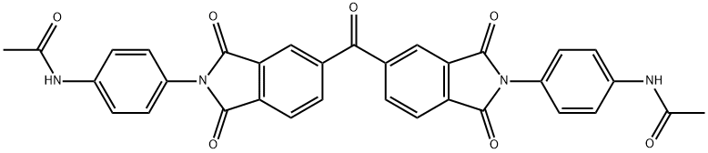 N-{4-[5-({2-[4-(acetylamino)phenyl]-1,3-dioxo-1,3-dihydro-2H-isoindol-5-yl}carbonyl)-1,3-dioxo-1,3-dihydro-2H-isoindol-2-yl]phenyl}acetamide Struktur