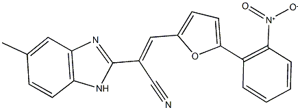 3-(5-{2-nitrophenyl}-2-furyl)-2-(5-methyl-1H-benzimidazol-2-yl)acrylonitrile Struktur