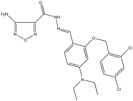 4-amino-N'-[2-[(2,4-dichlorobenzyl)oxy]-4-(diethylamino)benzylidene]-1,2,5-oxadiazole-3-carbohydrazide Struktur