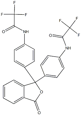 2,2,2-trifluoro-N-[4-(3-oxo-1-{4-[(trifluoroacetyl)amino]phenyl}-1,3-dihydro-2-benzofuran-1-yl)phenyl]acetamide Struktur