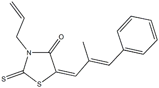 3-allyl-5-(2-methyl-3-phenyl-2-propenylidene)-2-thioxo-1,3-thiazolidin-4-one Struktur