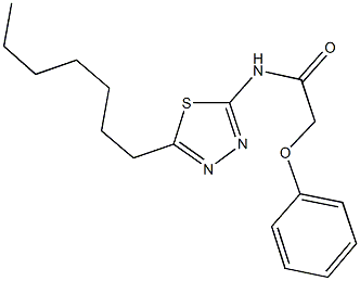 N-(5-heptyl-1,3,4-thiadiazol-2-yl)-2-phenoxyacetamide Struktur