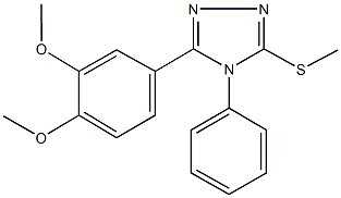 3-(3,4-dimethoxyphenyl)-5-(methylsulfanyl)-4-phenyl-4H-1,2,4-triazole Struktur