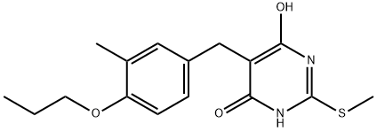 5-(3-methyl-4-propoxybenzyl)-2-(methylsulfanyl)-4,6-pyrimidinediol Struktur