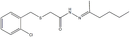 2-[(2-chlorobenzyl)sulfanyl]-N'-(1-methylpentylidene)acetohydrazide Struktur