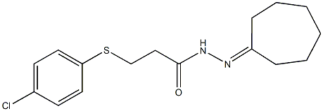 3-[(4-chlorophenyl)sulfanyl]-N'-cycloheptylidenepropanohydrazide Struktur