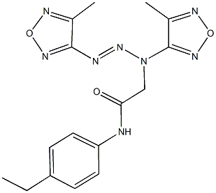 2-[1,3-bis(4-methyl-1,2,5-oxadiazol-3-yl)-2-triazenyl]-N-(4-ethylphenyl)acetamide Struktur