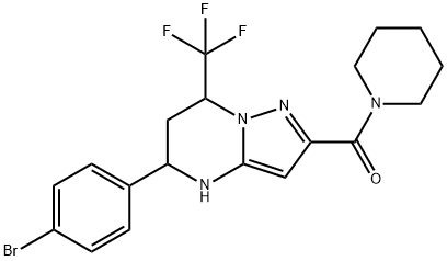 5-(4-bromophenyl)-2-(1-piperidinylcarbonyl)-7-(trifluoromethyl)-4,5,6,7-tetrahydropyrazolo[1,5-a]pyrimidine Struktur