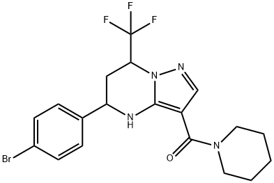 5-(4-bromophenyl)-3-(1-piperidinylcarbonyl)-7-(trifluoromethyl)-4,5,6,7-tetrahydropyrazolo[1,5-a]pyrimidine Struktur