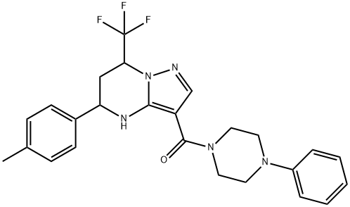 5-(4-methylphenyl)-3-[(4-phenylpiperazin-1-yl)carbonyl]-7-(trifluoromethyl)-4,5,6,7-tetrahydropyrazolo[1,5-a]pyrimidine Struktur