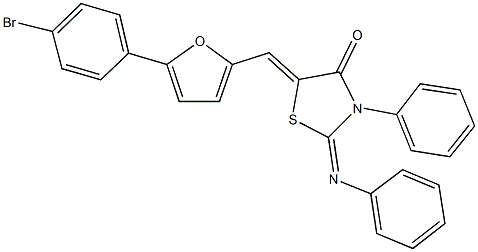 5-{[5-(4-bromophenyl)-2-furyl]methylene}-3-phenyl-2-(phenylimino)-1,3-thiazolidin-4-one Struktur