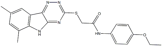 2-[(6,8-dimethyl-5H-[1,2,4]triazino[5,6-b]indol-3-yl)sulfanyl]-N-[4-(ethyloxy)phenyl]acetamide Struktur