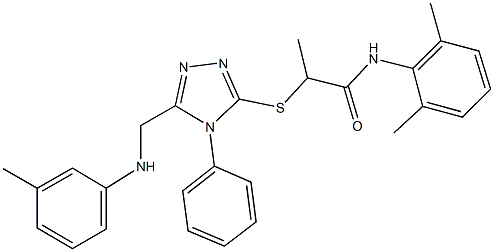 N-(2,6-dimethylphenyl)-2-{[4-phenyl-5-(3-toluidinomethyl)-4H-1,2,4-triazol-3-yl]sulfanyl}propanamide Struktur