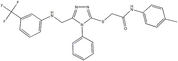 N-(4-methylphenyl)-2-[(4-phenyl-5-{[3-(trifluoromethyl)anilino]methyl}-4H-1,2,4-triazol-3-yl)sulfanyl]acetamide Struktur