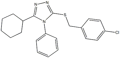 4-chlorobenzyl 5-cyclohexyl-4-phenyl-4H-1,2,4-triazol-3-yl sulfide Struktur