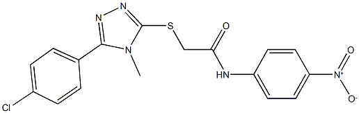 2-{[5-(4-chlorophenyl)-4-methyl-4H-1,2,4-triazol-3-yl]sulfanyl}-N-{4-nitrophenyl}acetamide Struktur