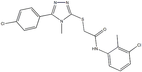 N-(3-chloro-2-methylphenyl)-2-{[5-(4-chlorophenyl)-4-methyl-4H-1,2,4-triazol-3-yl]sulfanyl}acetamide Struktur