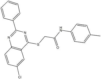 2-[(6-chloro-2-phenyl-4-quinazolinyl)sulfanyl]-N-(4-methylphenyl)acetamide Struktur