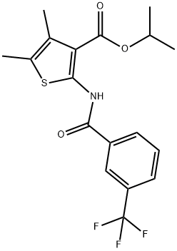 isopropyl 4,5-dimethyl-2-{[3-(trifluoromethyl)benzoyl]amino}-3-thiophenecarboxylate Struktur