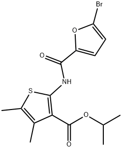 isopropyl 2-[(5-bromo-2-furoyl)amino]-4,5-dimethyl-3-thiophenecarboxylate Struktur